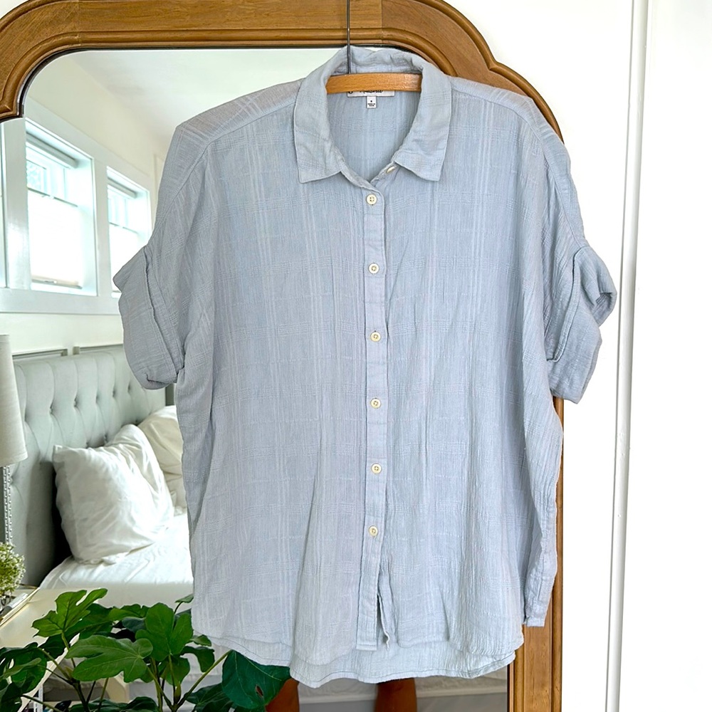 Madewell short sleeve button up top